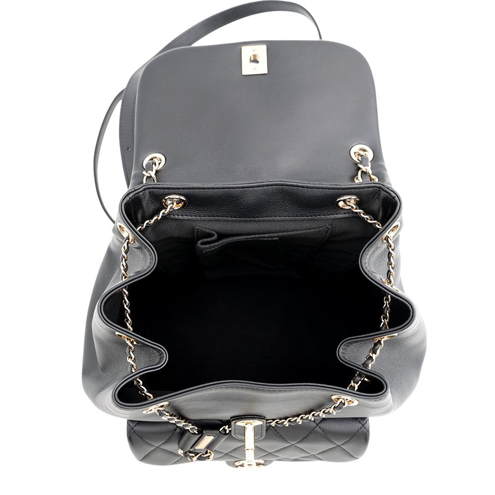 Chanel Backpack Quilted CC Logo Small Lambskin Black — view 5