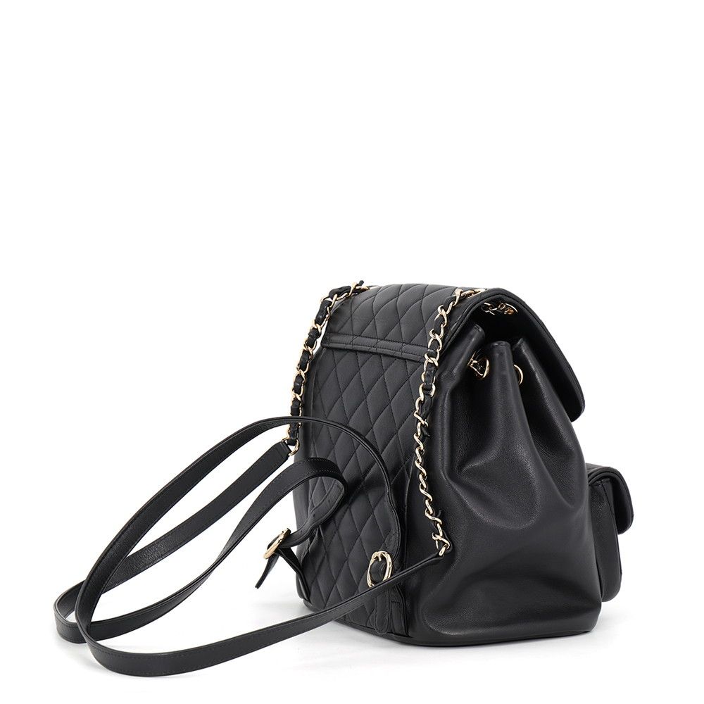 Chanel Backpack Quilted CC Logo Small Lambskin Black — view 2