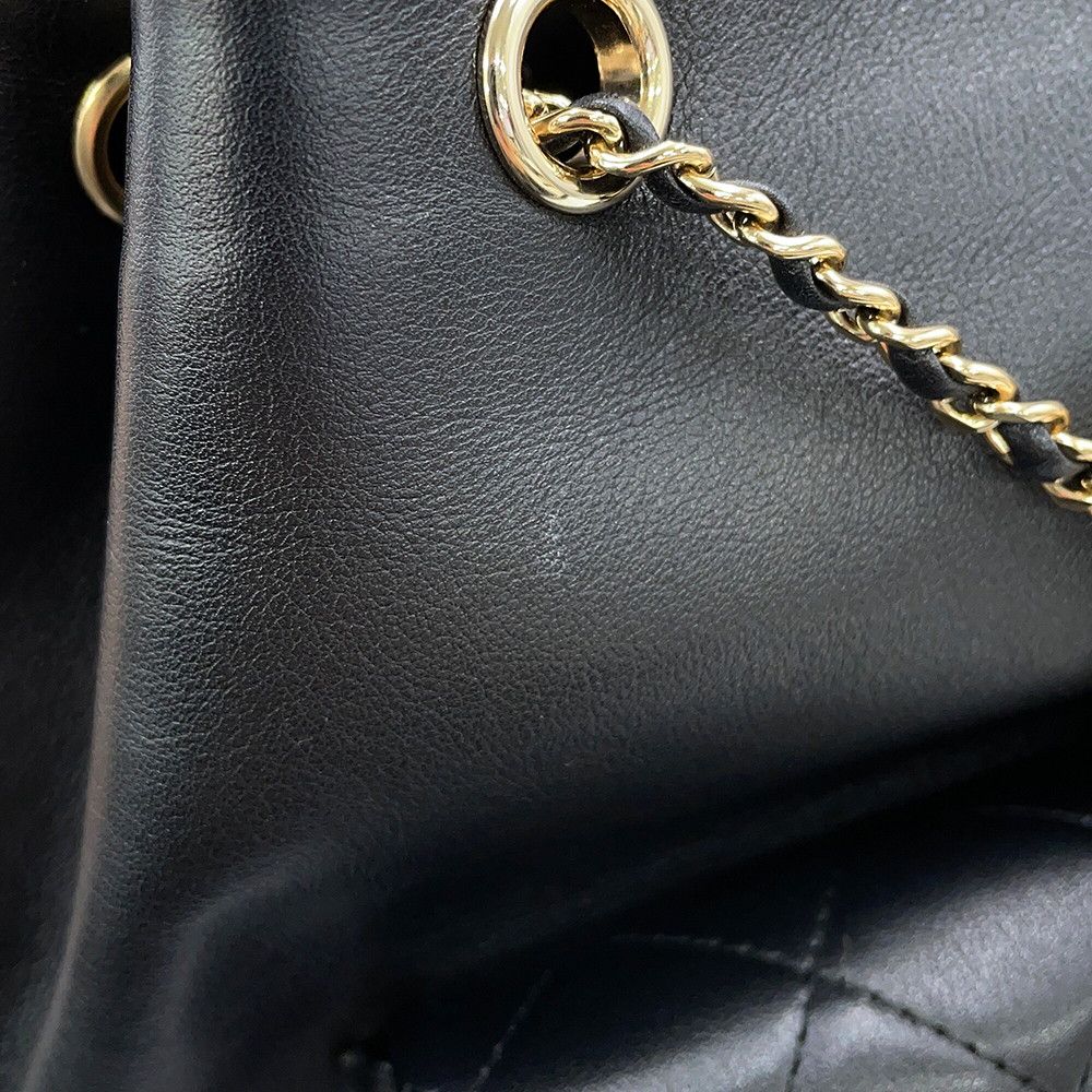 Chanel Backpack Quilted CC Logo Small Lambskin Black — view 8