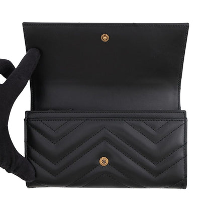 Gucci Wallet GG Marmont Double G Continental Leather Black — view 4
