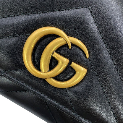 Gucci Wallet GG Marmont Double G Continental Leather Black — view 6