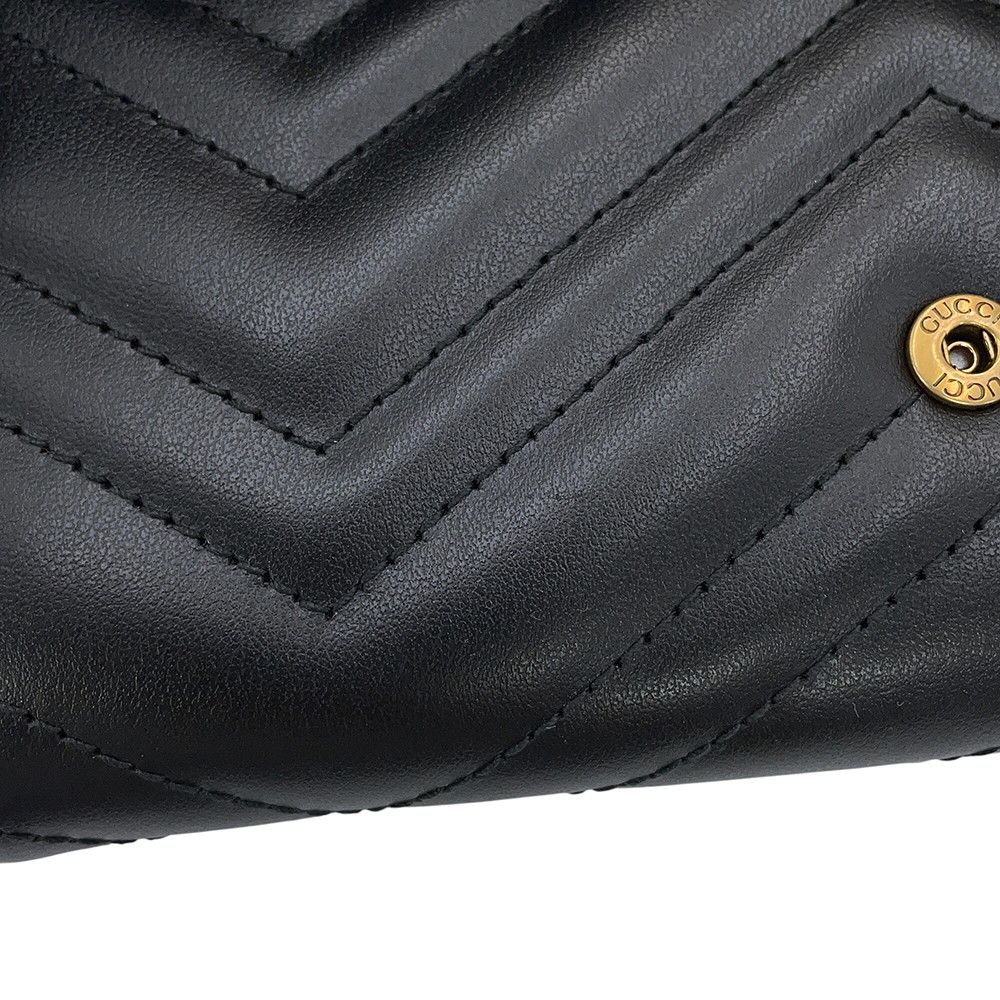 Gucci Wallet GG Marmont Double G Continental Leather Black — view 7