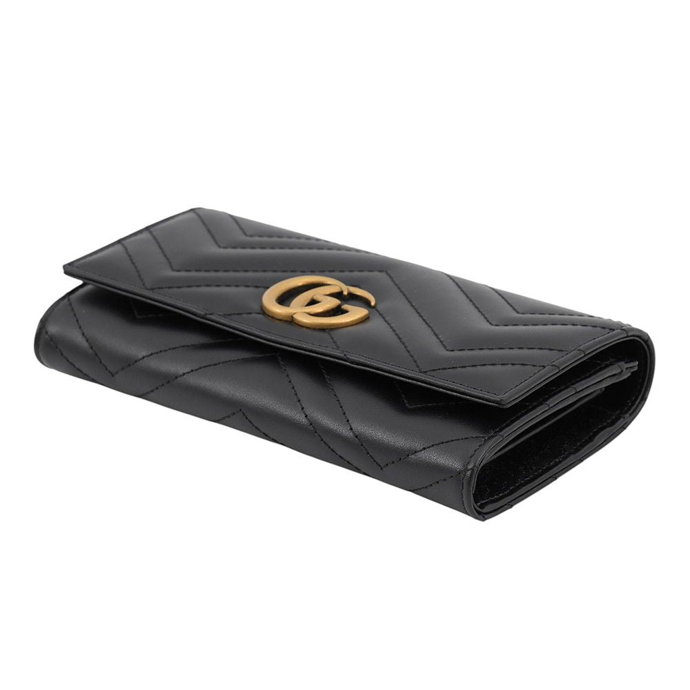 Gucci Wallet GG Marmont Double G Continental Leather Black — view 2