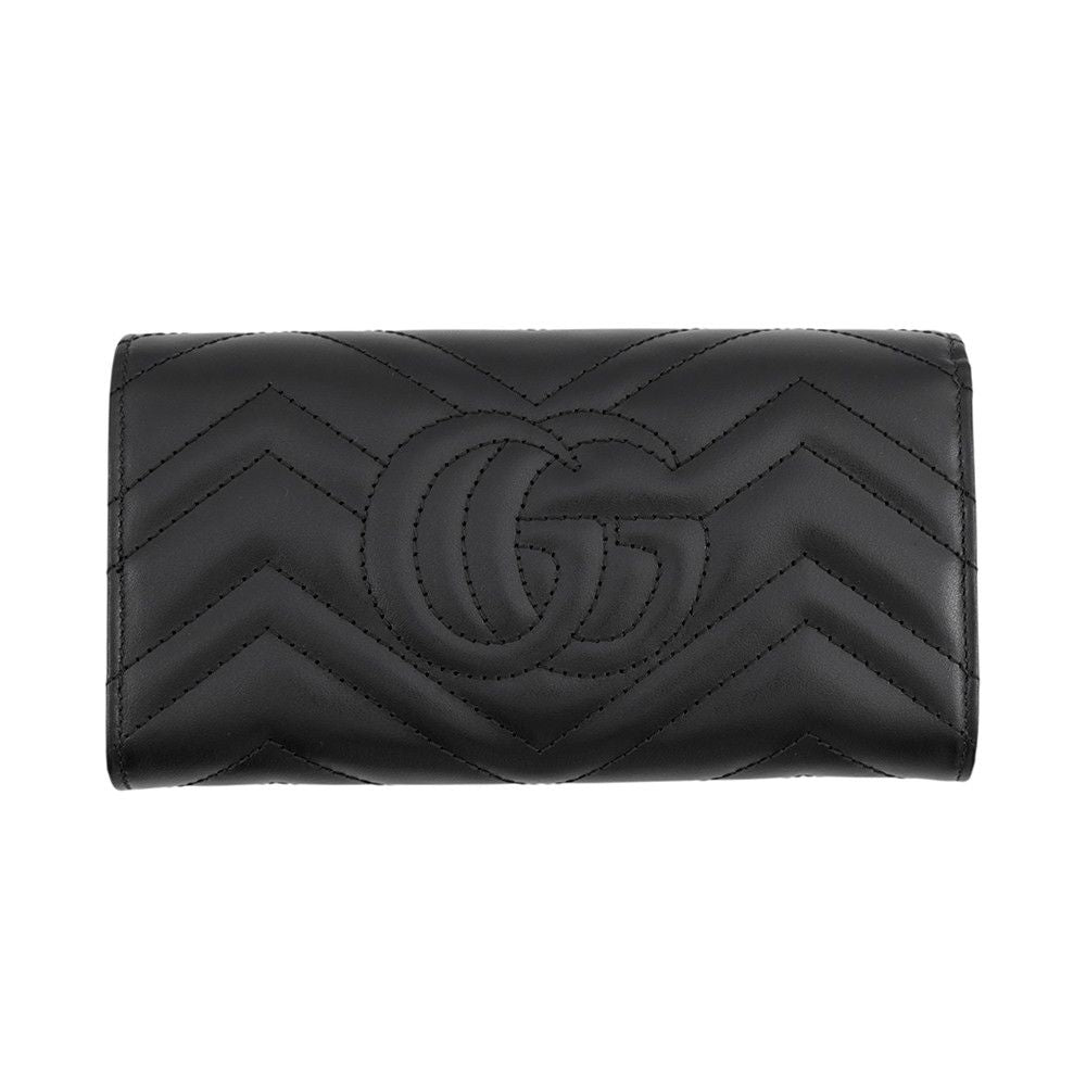 Gucci Wallet GG Marmont Double G Continental Leather Black — view 3