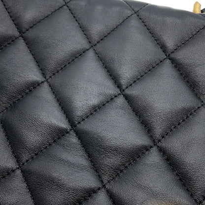 Chanel Chain Shoulder Bag Mini Quilted CC Logo Lambskin Black — view 8
