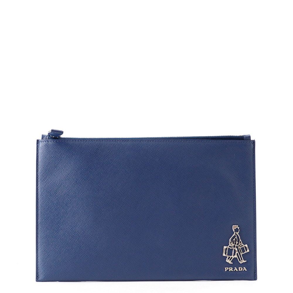 Prada Clutch Bellboy Travel Pouch Saffiano Leather