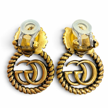 Gucci GG Marmont Lion Head Earrings Gold — view 4