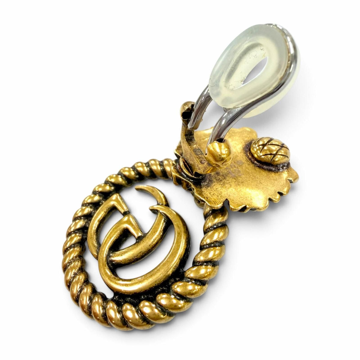 Gucci GG Marmont Lion Head Earrings Gold — view 5