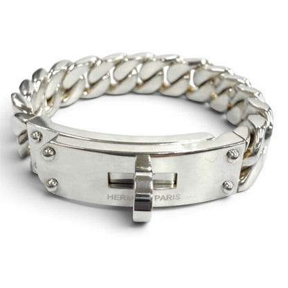 Hermes Kelly Gourmette GM Bracelet Silver