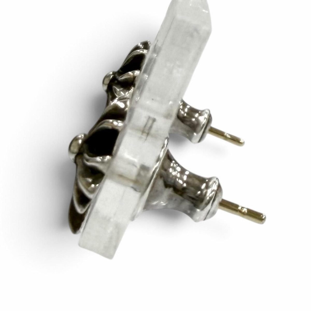 Chrome Hearts CH Cross Stud Earrings Silver Gold — view 2