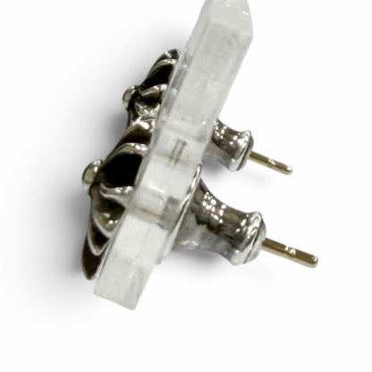 Chrome Hearts CH Cross Stud Earrings Silver Gold — view 2