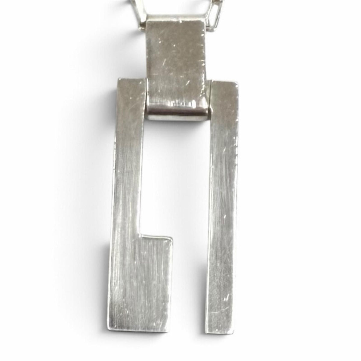 Gucci 925 G Logo Plate Chain Pendant Silver