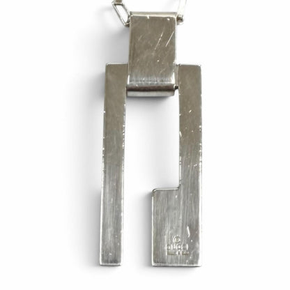 Gucci 925 G Logo Plate Chain Pendant Silver — view 3