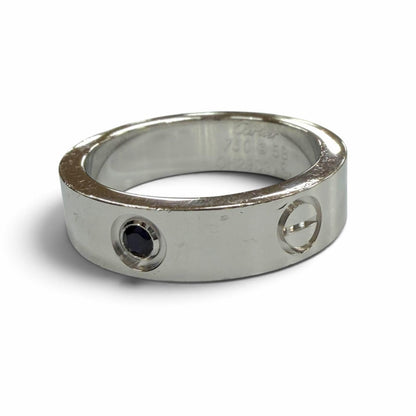 Cartier Love 750 Black Sapphire Ring Silver 58 JP