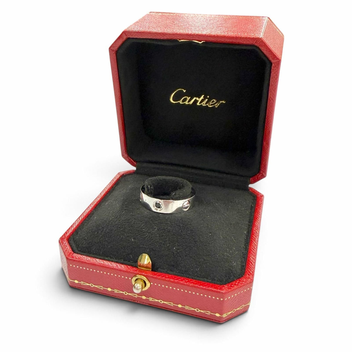 Cartier Love 750 Black Sapphire Ring Silver 58 JP — view 2