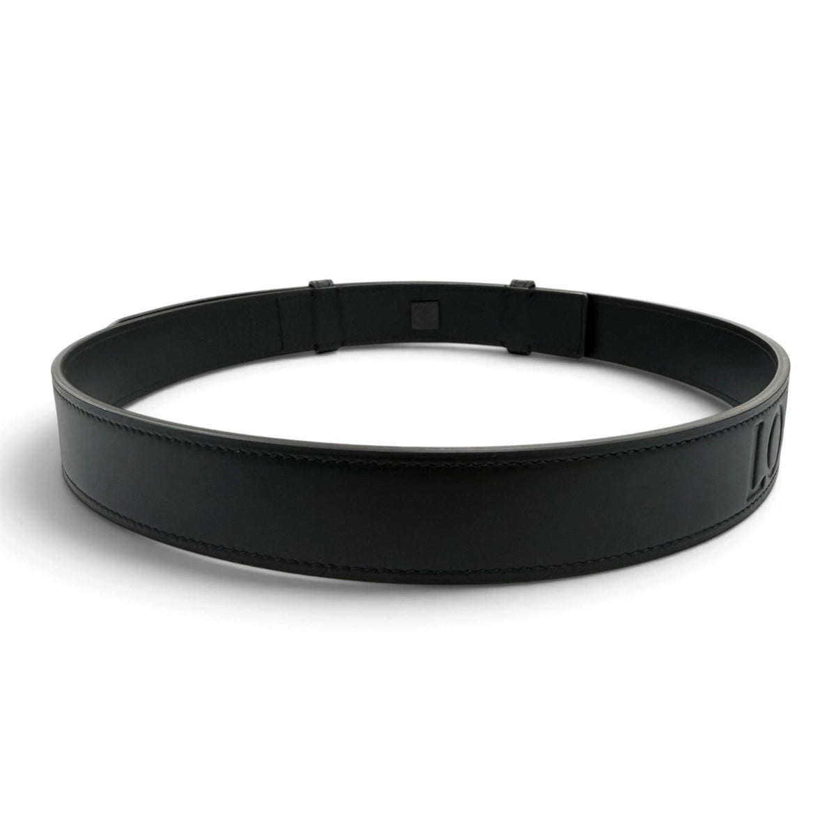 Loewe Embossed Logo Design Anagram Leather Belt Black 80/32 — view 3