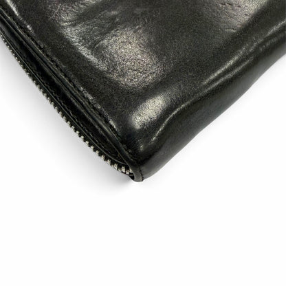 Chrome Hearts Rec F Zip Plain Leather 925 Scroll Label Long Wallet Black — view 4