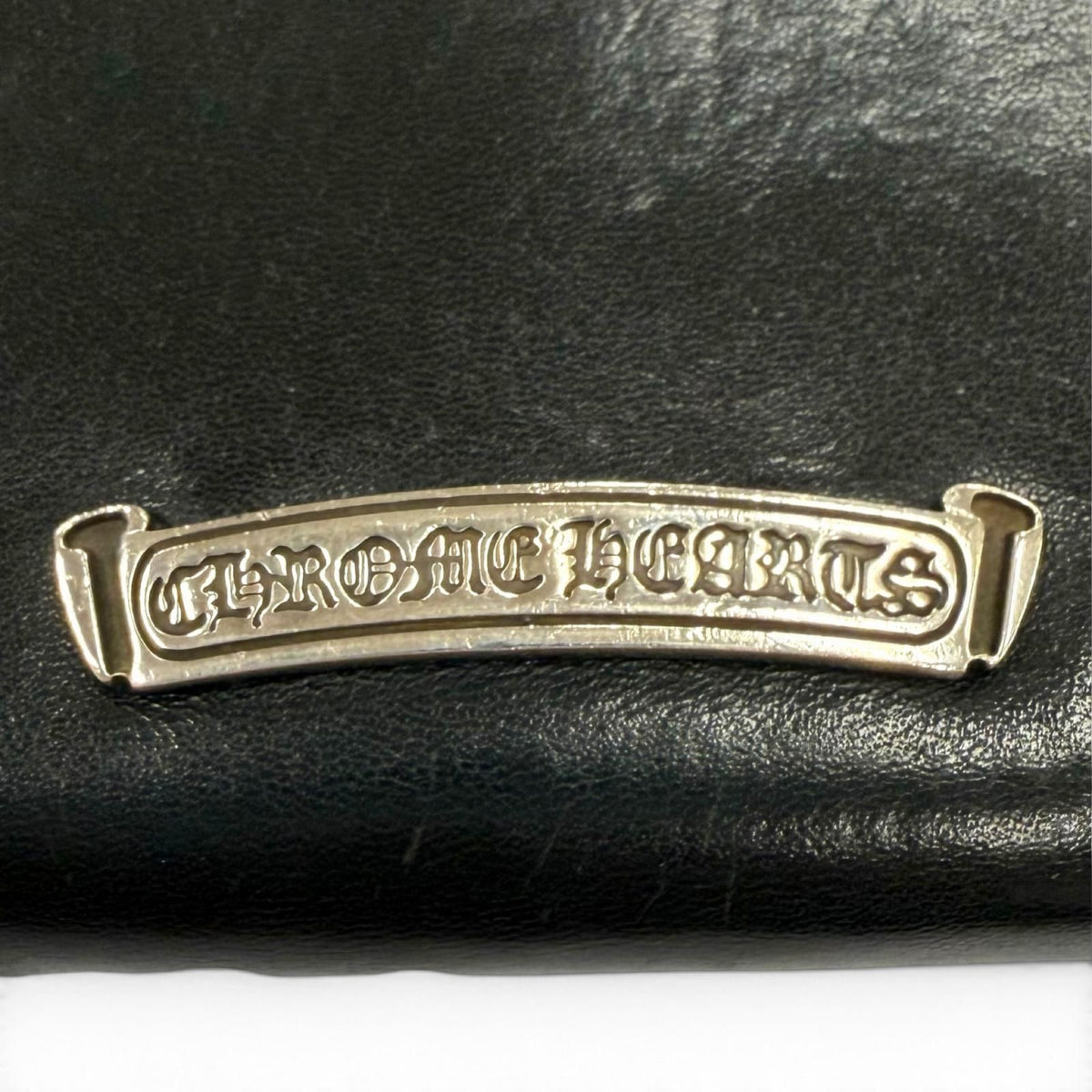 Chrome Hearts Rec F Zip Plain Leather 925 Scroll Label Long Wallet Black — view 8