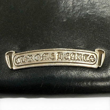 Chrome Hearts Rec F Zip Plain Leather 925 Scroll Label Long Wallet Black — view 8