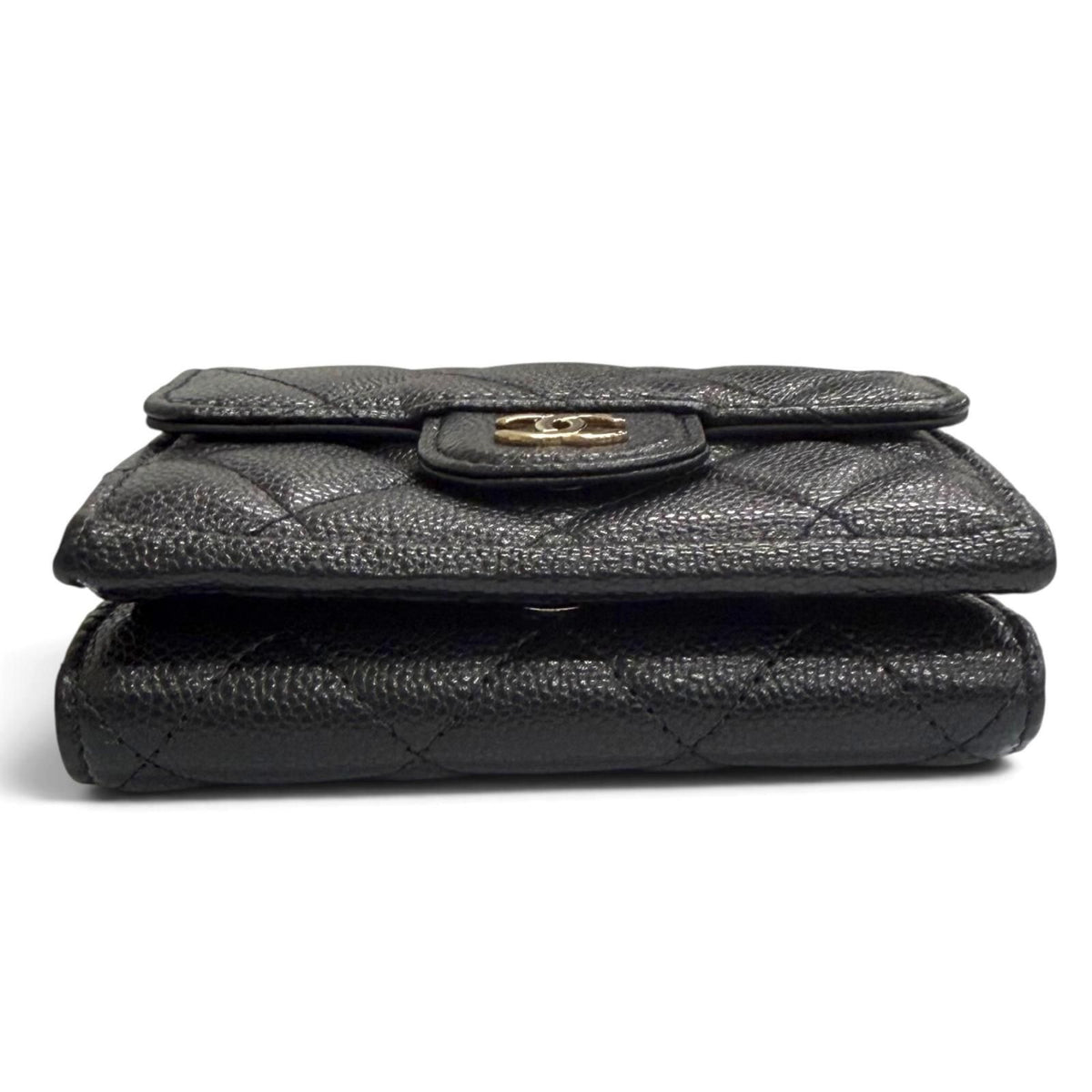 Chanel Quilted Timeless Classic Small Flap Wallet Caviar Leather Compact — view 4