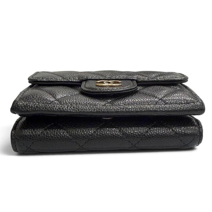 Chanel Quilted Timeless Classic Small Flap Wallet Caviar Leather Compact — view 4
