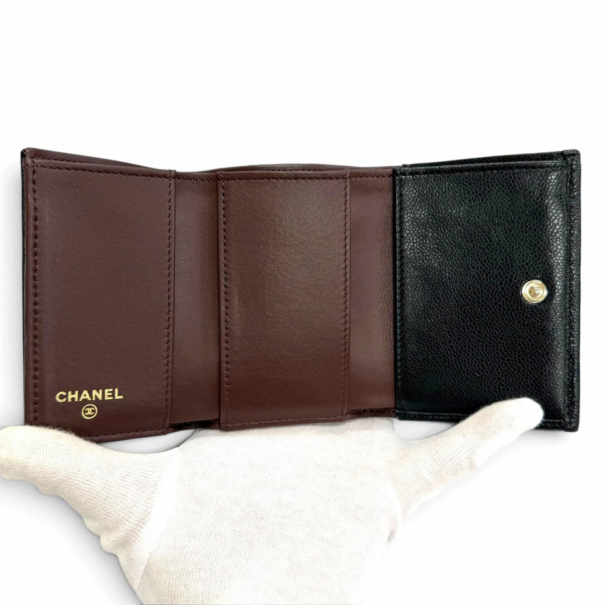 Chanel Quilted Timeless Classic Small Flap Wallet Caviar Leather Compact — view 5