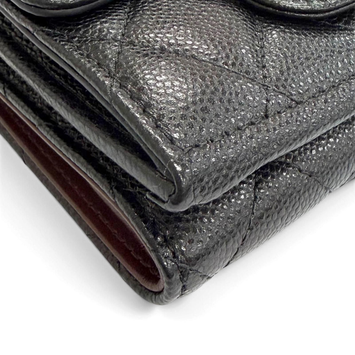 Chanel Quilted Timeless Classic Small Flap Wallet Caviar Leather Compact — view 8