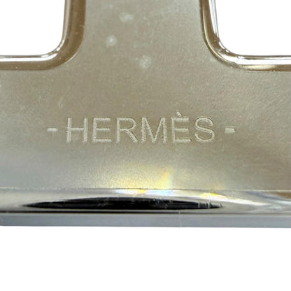 Hermes Chaine D'ancre Brooch Leather Metal Navy Silver — view 6