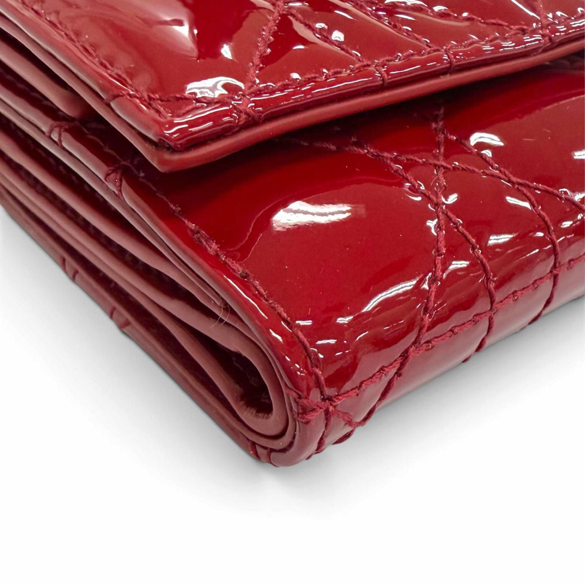 Dior Lady Lotus Wallet Patent Leather Cannage — view 8