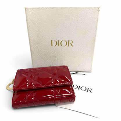 Dior Lady Lotus Wallet Patent Leather Cannage — view 2