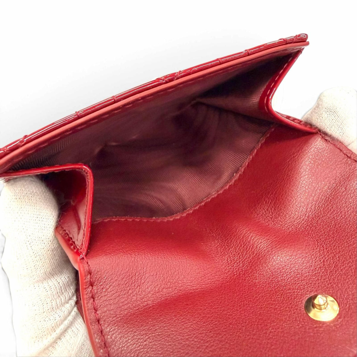 Dior Lady Lotus Wallet Patent Leather Cannage — view 7