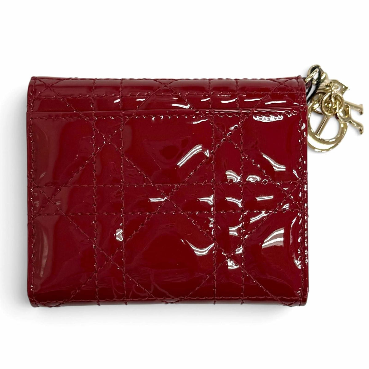Dior Lady Lotus Wallet Patent Leather Cannage — view 3