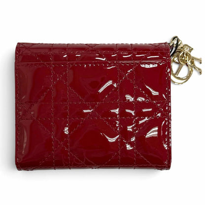 Dior Lady Lotus Wallet Patent Leather Cannage — view 3