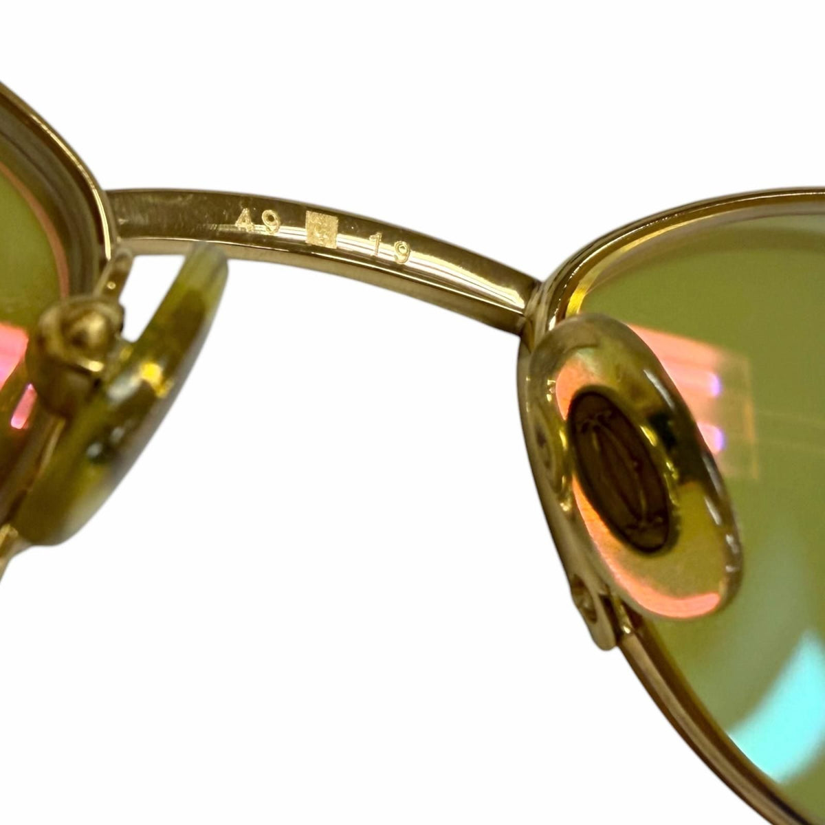 Cartier Oval Half Rim Sidestone Sunglasses Eyewear Gold 49 Prescription — view 8