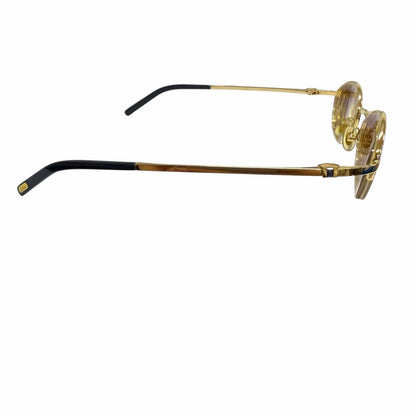 Cartier Oval Half Rim Sidestone Sunglasses Eyewear Gold 49 Prescription — view 4