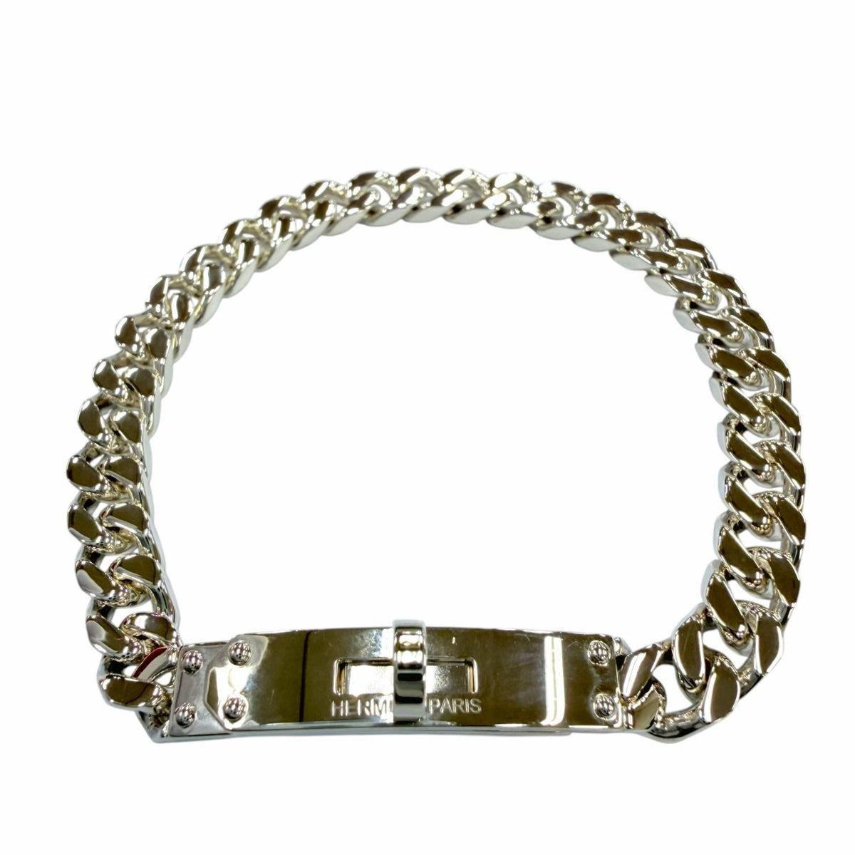 Hermes Kelly Gourmette Bracelet LG Silver