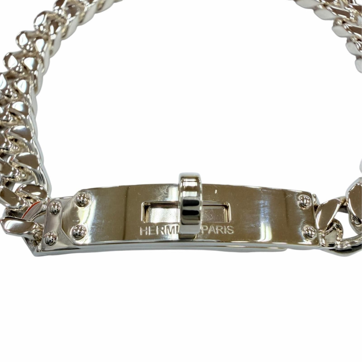 Hermes Kelly Gourmette Bracelet LG Silver — view 5