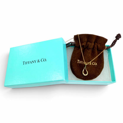 Tiffany & Co Open Teardrop Pendant Yellow Gold Necklace — view 2
