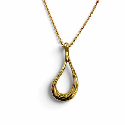 Tiffany & Co Open Teardrop Pendant Yellow Gold Necklace — view 4