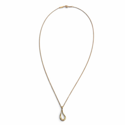 Tiffany & Co Open Teardrop Pendant Yellow Gold Necklace — view 5