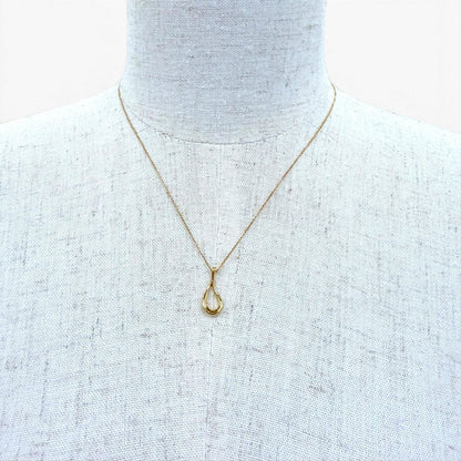 Tiffany & Co Open Teardrop Pendant Yellow Gold Necklace — view 3