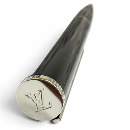 Louis Vuitton Jet Ligne Twist Ballpoint Pen Black Silver Handwriting Confirmed — view 2