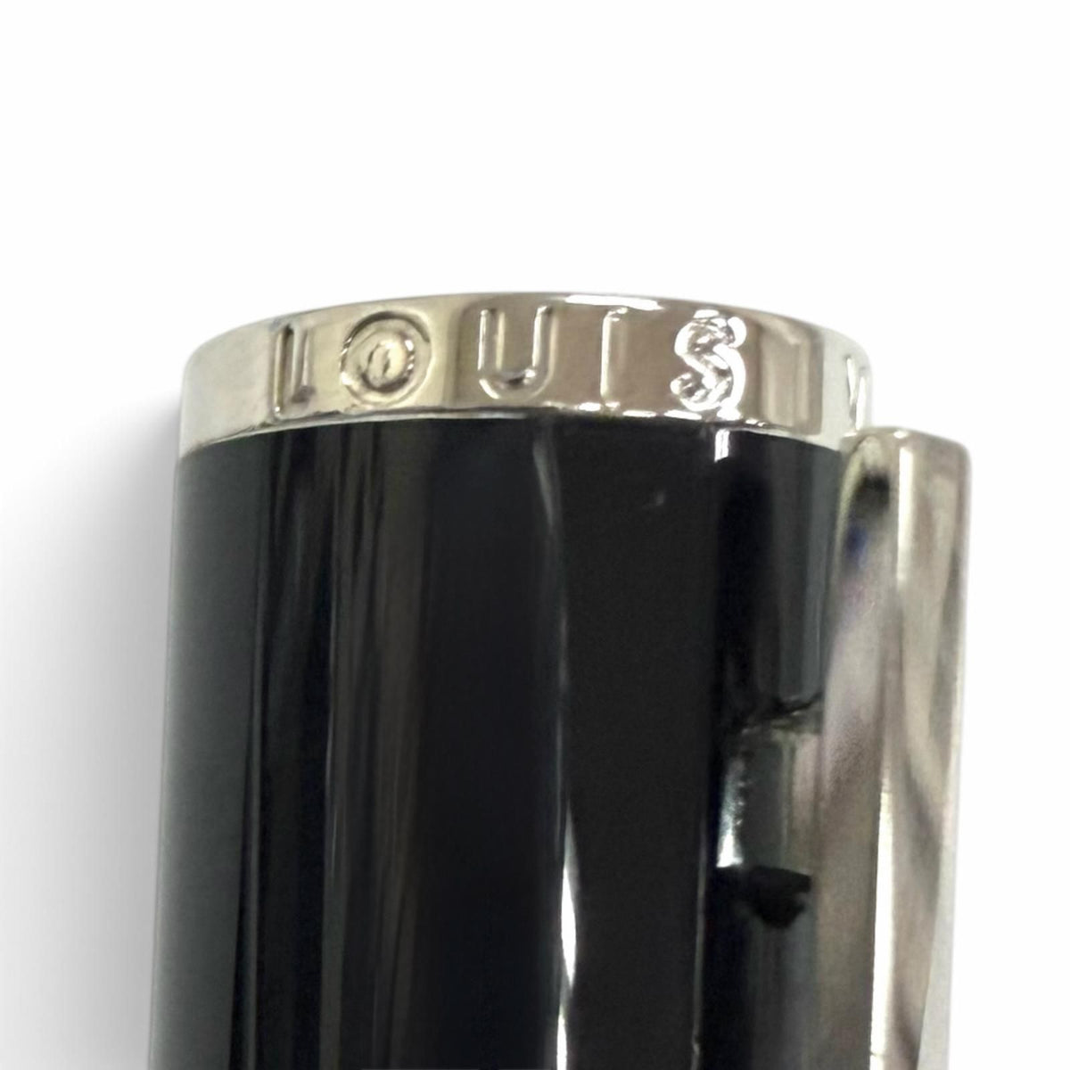 Louis Vuitton Jet Ligne Twist Ballpoint Pen Black Silver Handwriting Confirmed — view 6