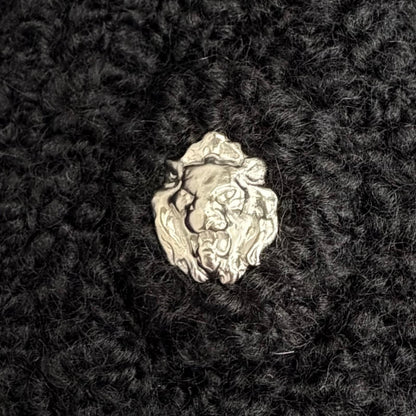 Chanel Cashmere Wool Lion Button Cuff Ruffle V-neck Long Sleeve Knit Cardigan — view 6