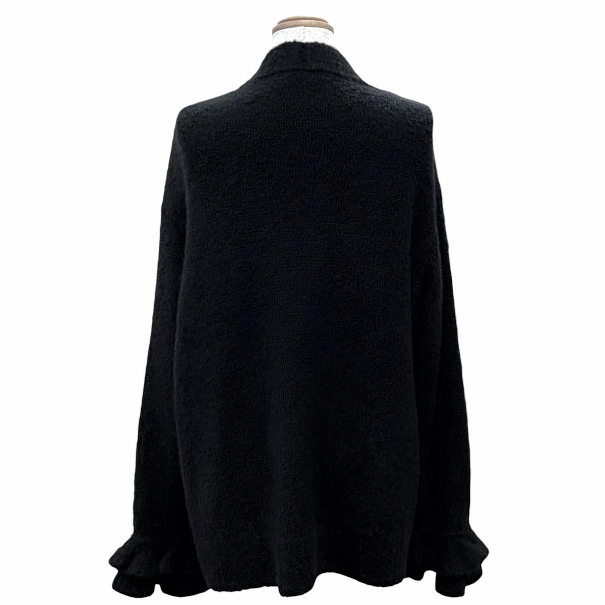 Chanel Cashmere Wool Lion Button Cuff Ruffle V-neck Long Sleeve Knit Cardigan — view 4
