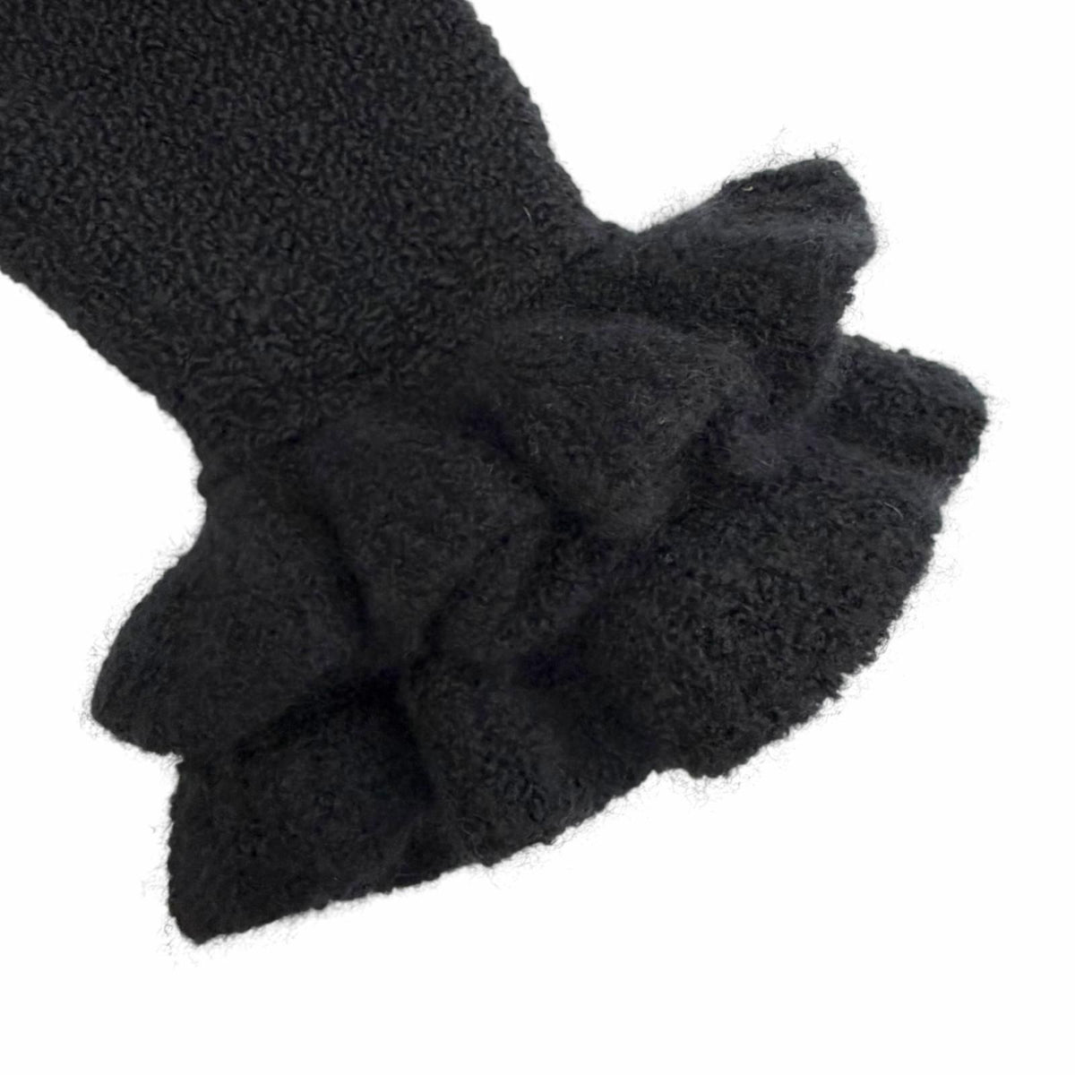 Chanel Cashmere Wool Lion Button Cuff Ruffle V-neck Long Sleeve Knit Cardigan — view 5