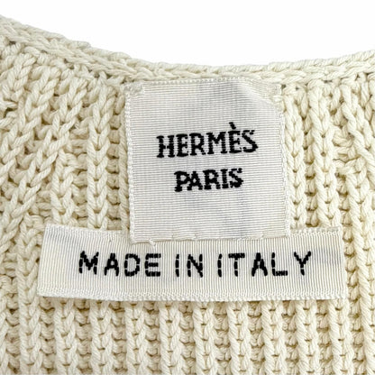 Hermes Sleeveless Knit Vest Simple Design Ivory 34 — view 5