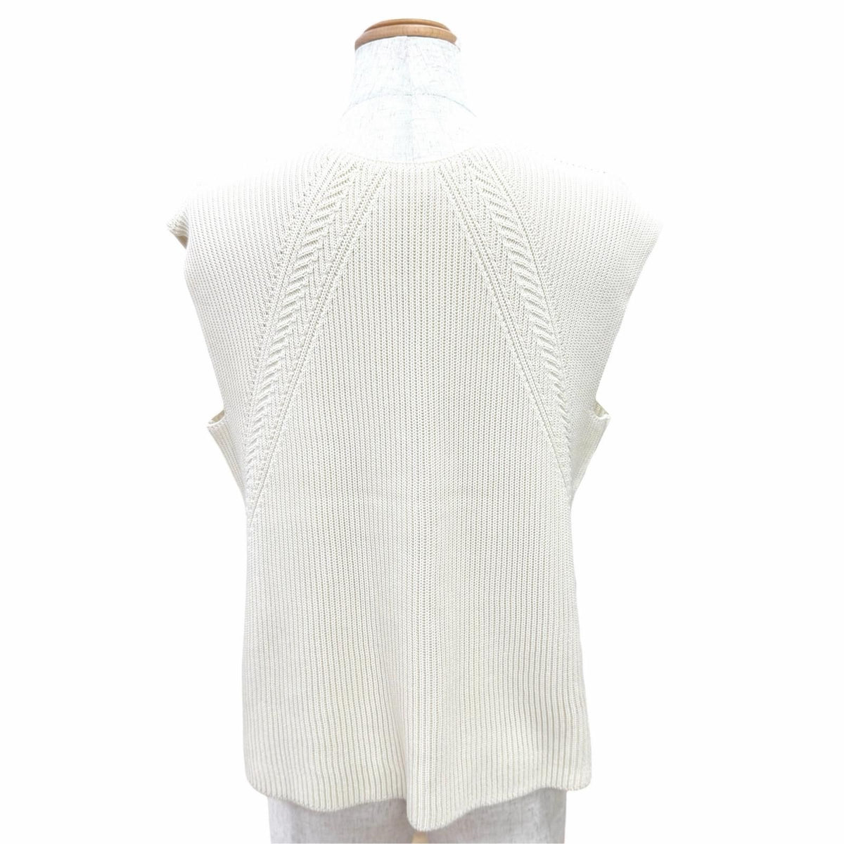 Hermes Sleeveless Knit Vest Simple Design Ivory 34 — view 4
