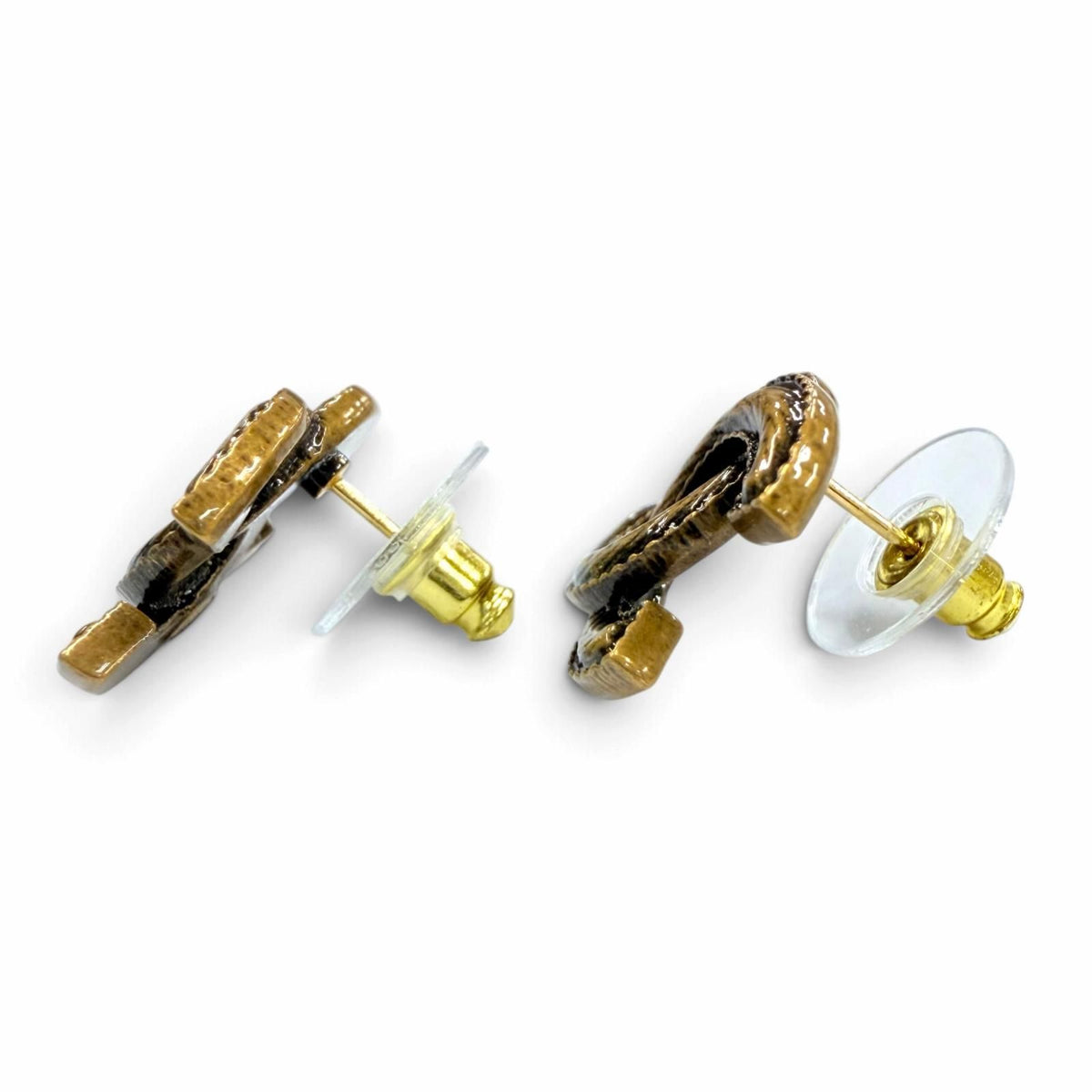 Chanel Metal CC Logo Earrings Antique Gold — view 3