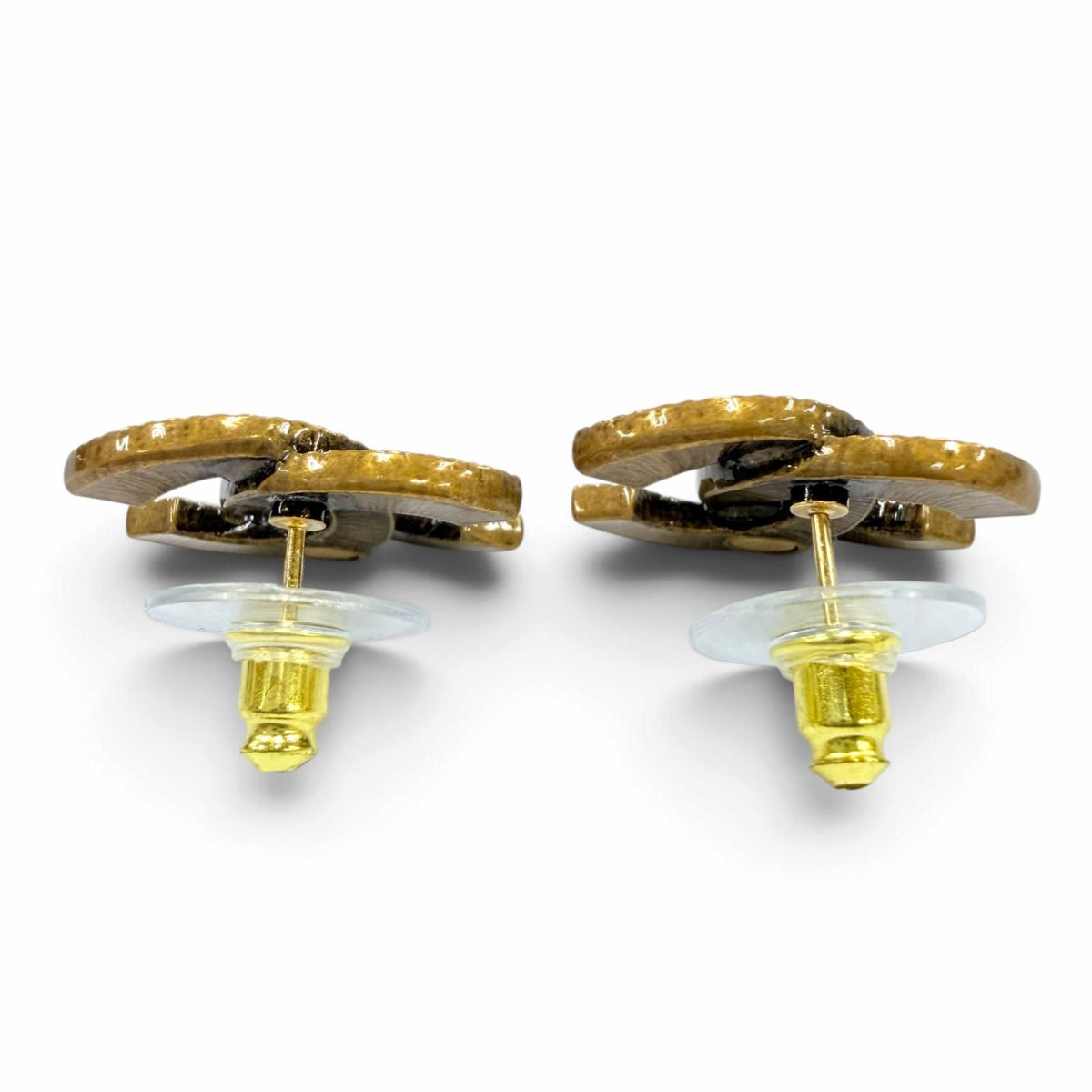 Chanel Metal CC Logo Earrings Antique Gold — view 4